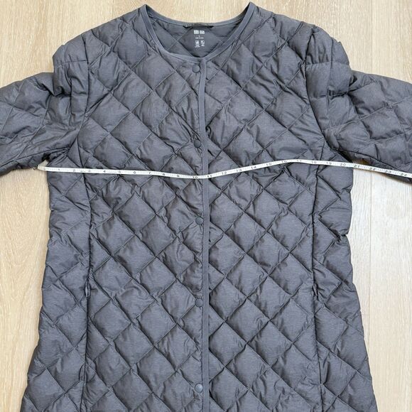 Uniqlo Ultra Light Down Coat Womens L Quilted Snap Packable Minimalist Puffer - Picture 9 of 14